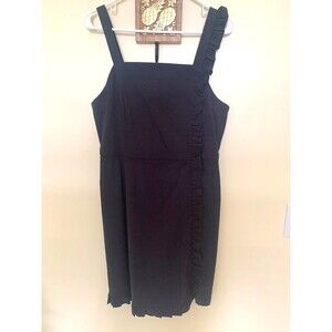 Modcloth Get Ready To Ruffle Soft Navy Sleeveless Dress Size 8 Classic Preppy